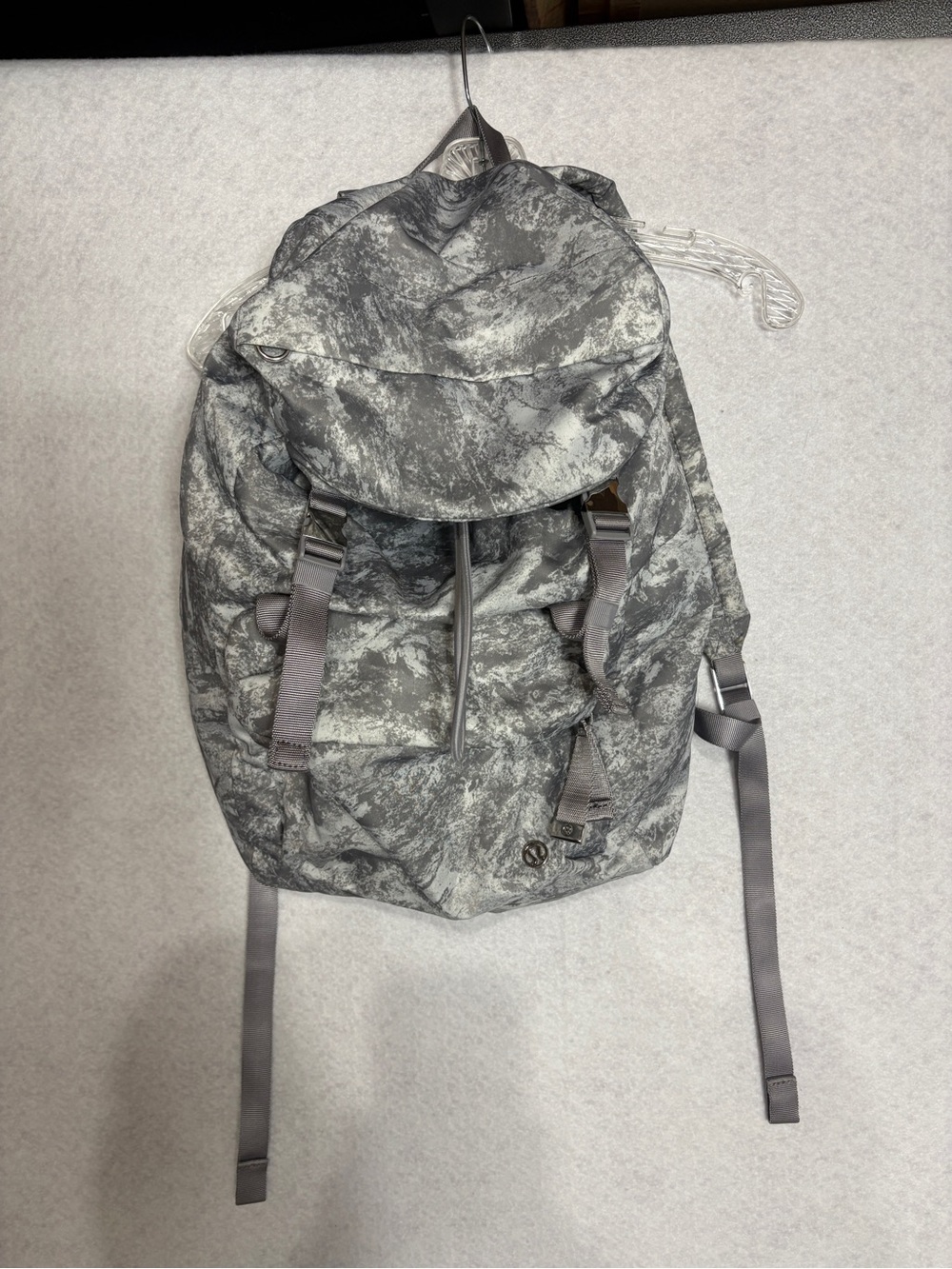 lululemon athletica Gray Marble Print Backpack